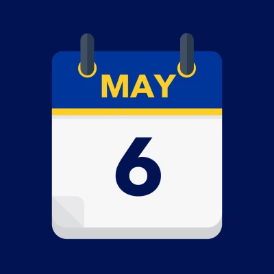 Calendar icon showing 6th May