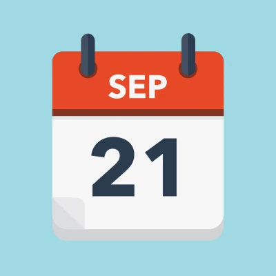 Calendar icon showing 21st September